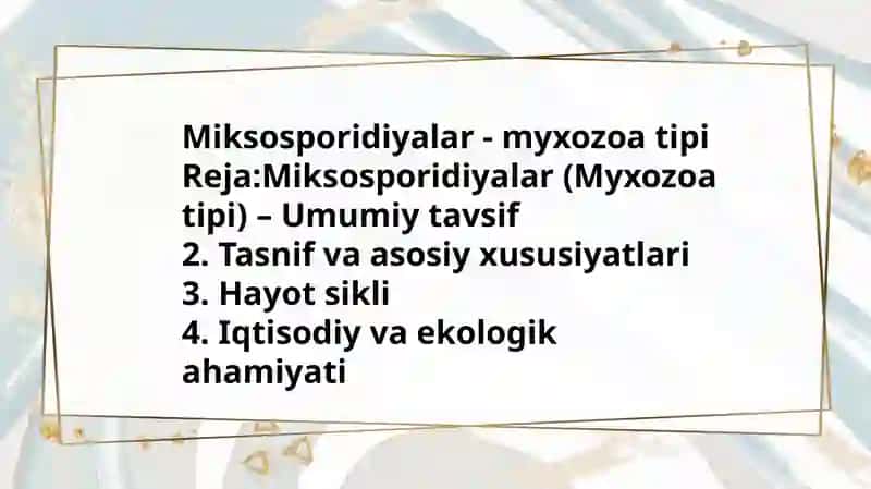 Miksosporidiyalar-muxozoa 2