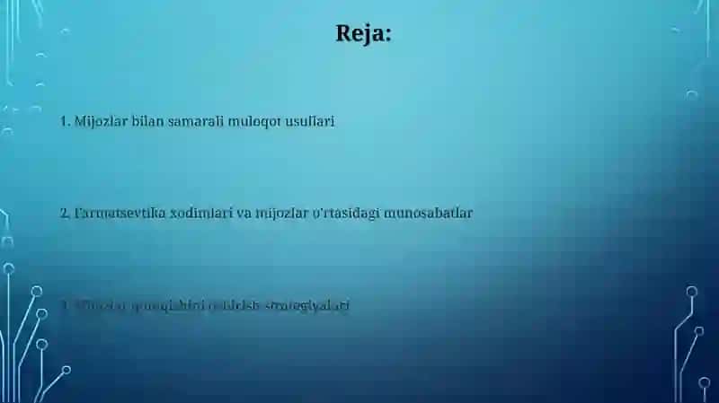 Farmatsevtik xodimlarning dorixona xaridorlari 2