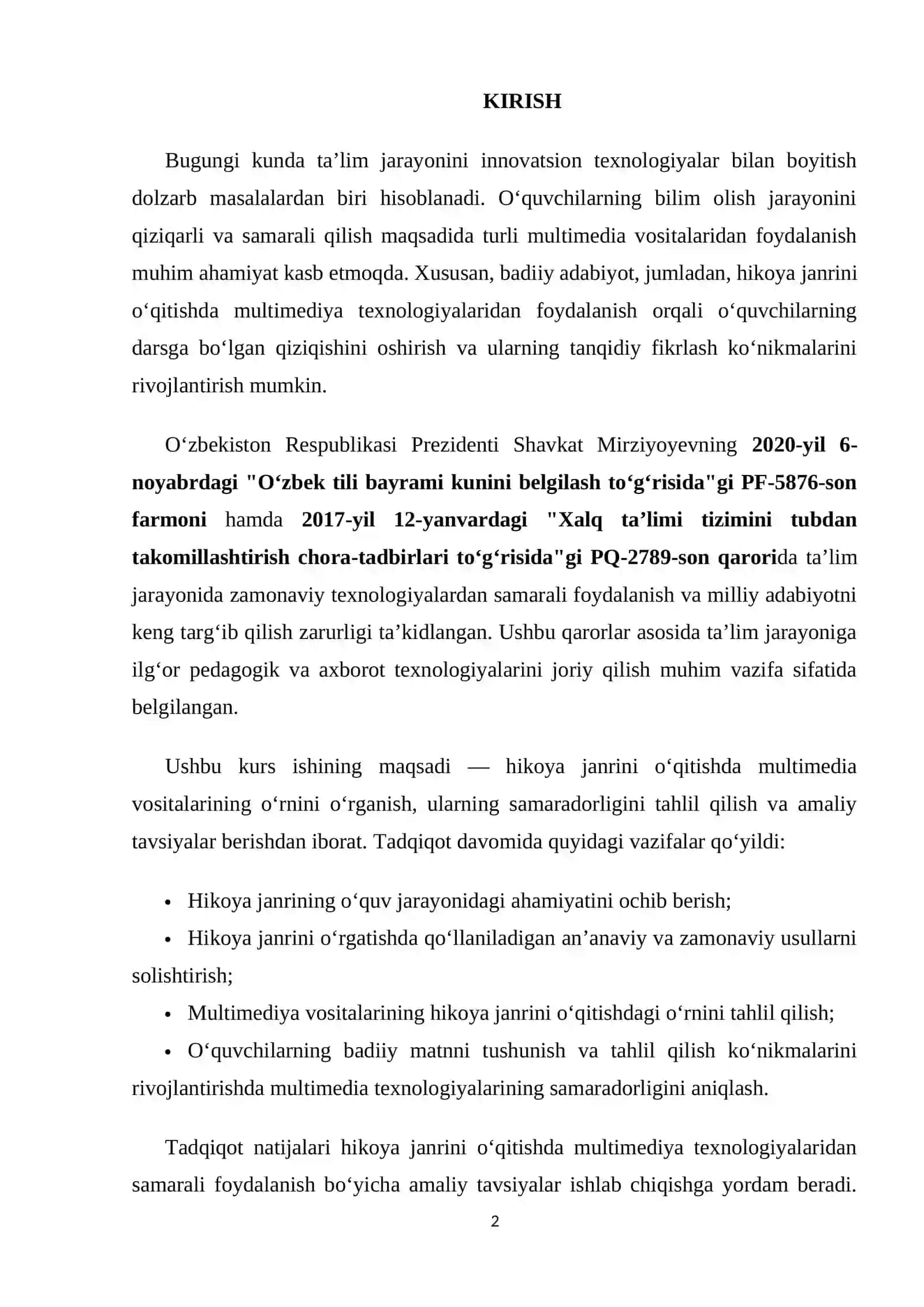 HIKOYA JANRINI OʻQITISHDA MULTIMEDIYA VOSITALARIDAN FOYDALANISH 2
