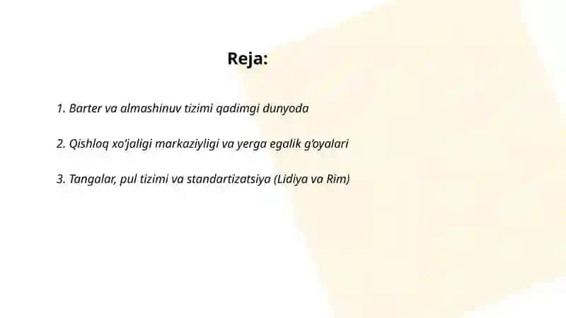Qadimgi dunyo iqtisodiy g'oyalari 2