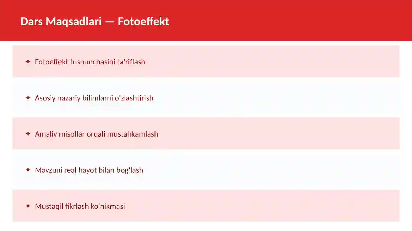 FIZIKA - Difraktsiya - O'qituvchilar va talabalar uchun dars ishlanma 2