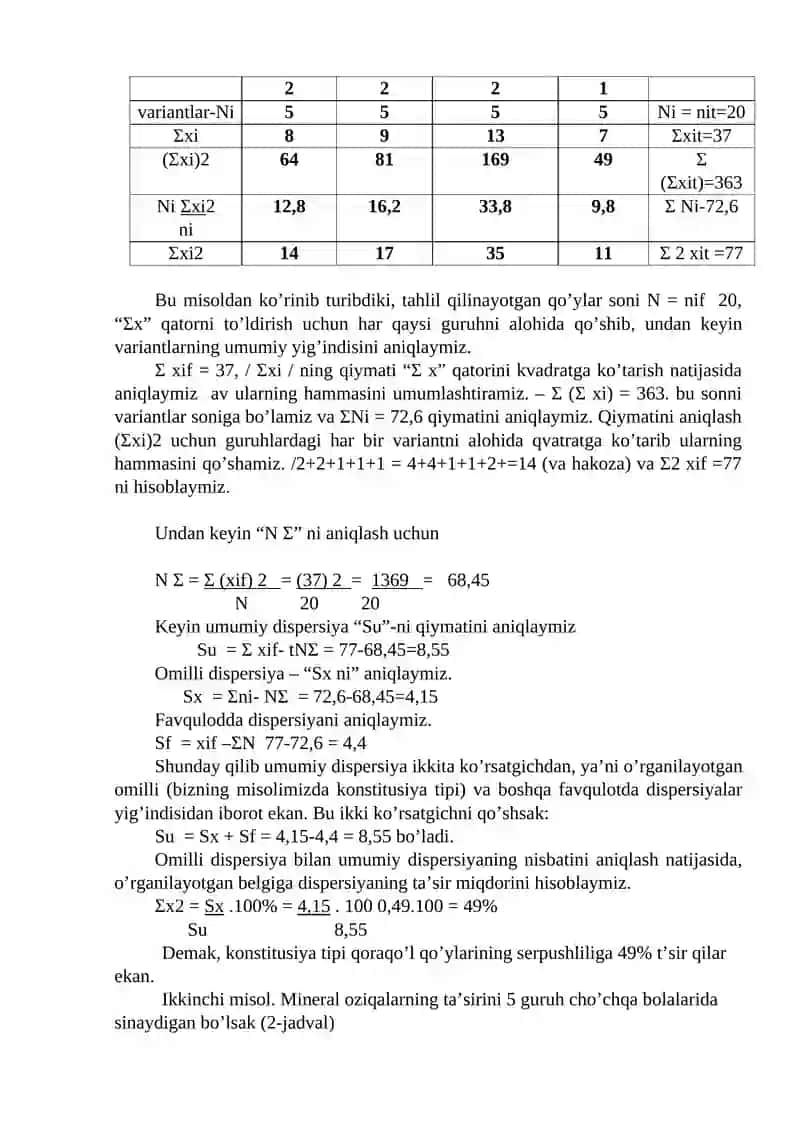 Dispersion tahlil 2