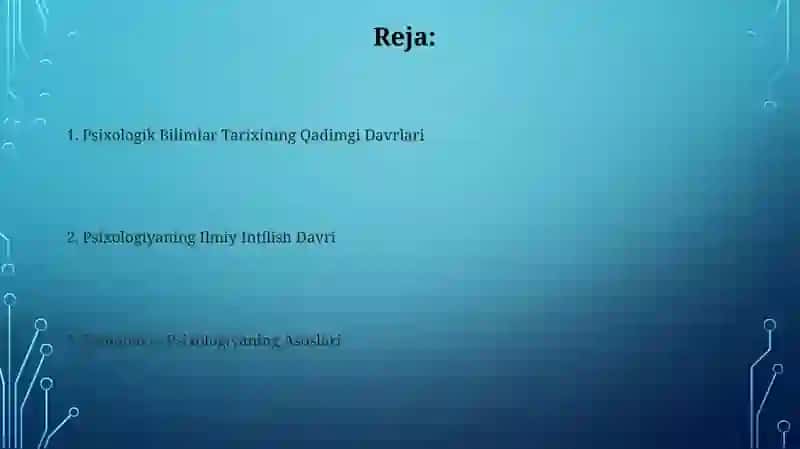 Psixologik bilimlar tarixi 2