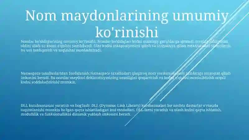 Nomlar Fazosidan Foydalanish 2