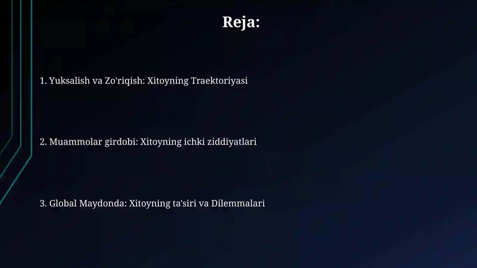 Xitoy yuksalish va inqiroz orasida 2