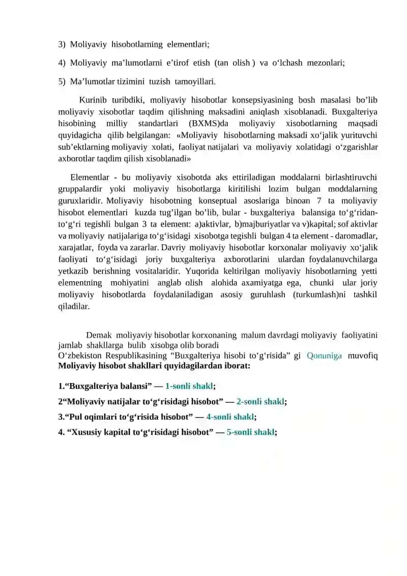 9-Mavzu: Moliyaviy hisobot. 2