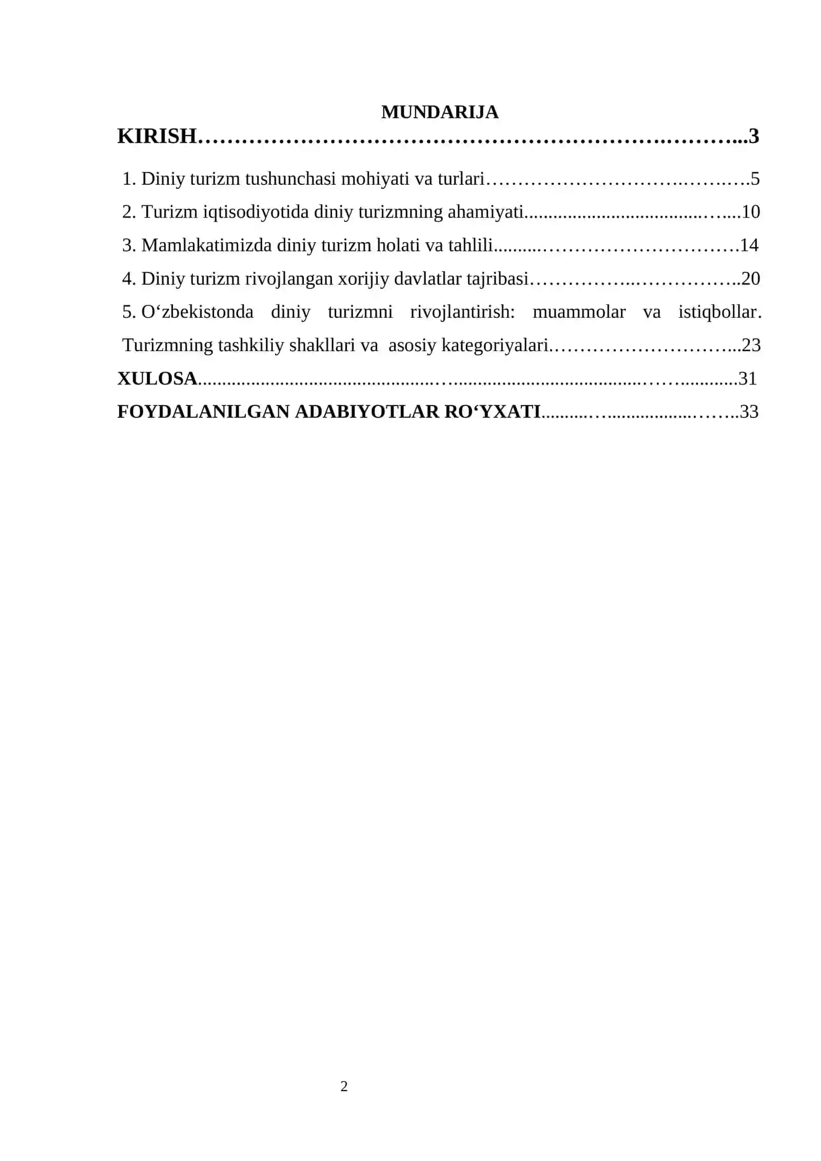 TURIZM: NAZARIYA VA AMALIYOT 2