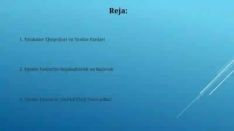 Fakulativ darslarni tashkil etish 2