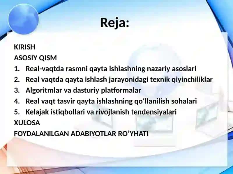 Real-vaqtda rasmni qayta ishlash Qiyinchiliklar va qo‘llanmalar 2