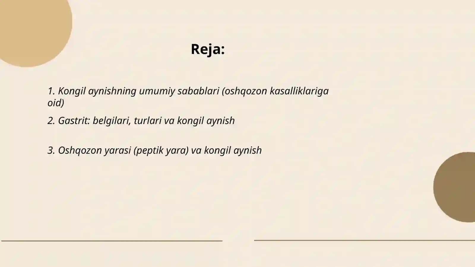 Oshqozon kasalliklari. Kongil aynish 2