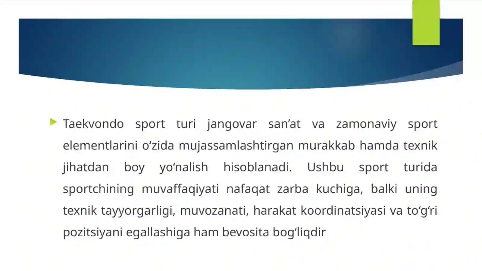 Taekvondoda sogi (pozitsiya) 2
