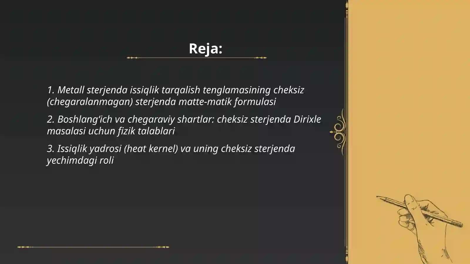 Dirixle masalasini yechish 2