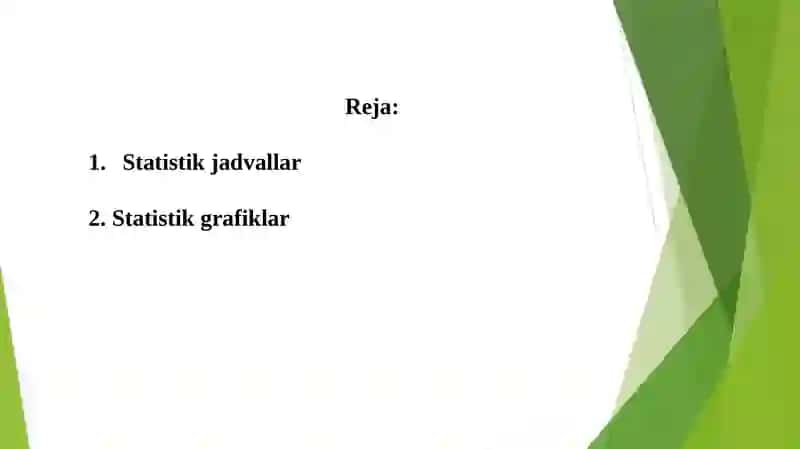 STATISTIK JADVAL VA GRAFIKLA 2