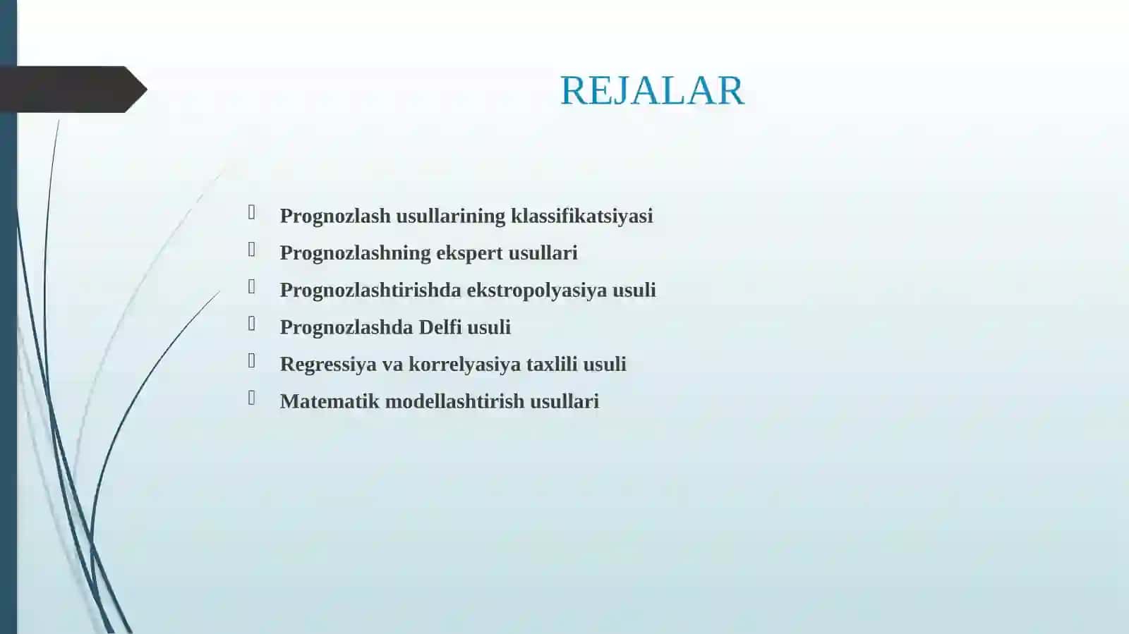 Prognozlash Usullari 2
