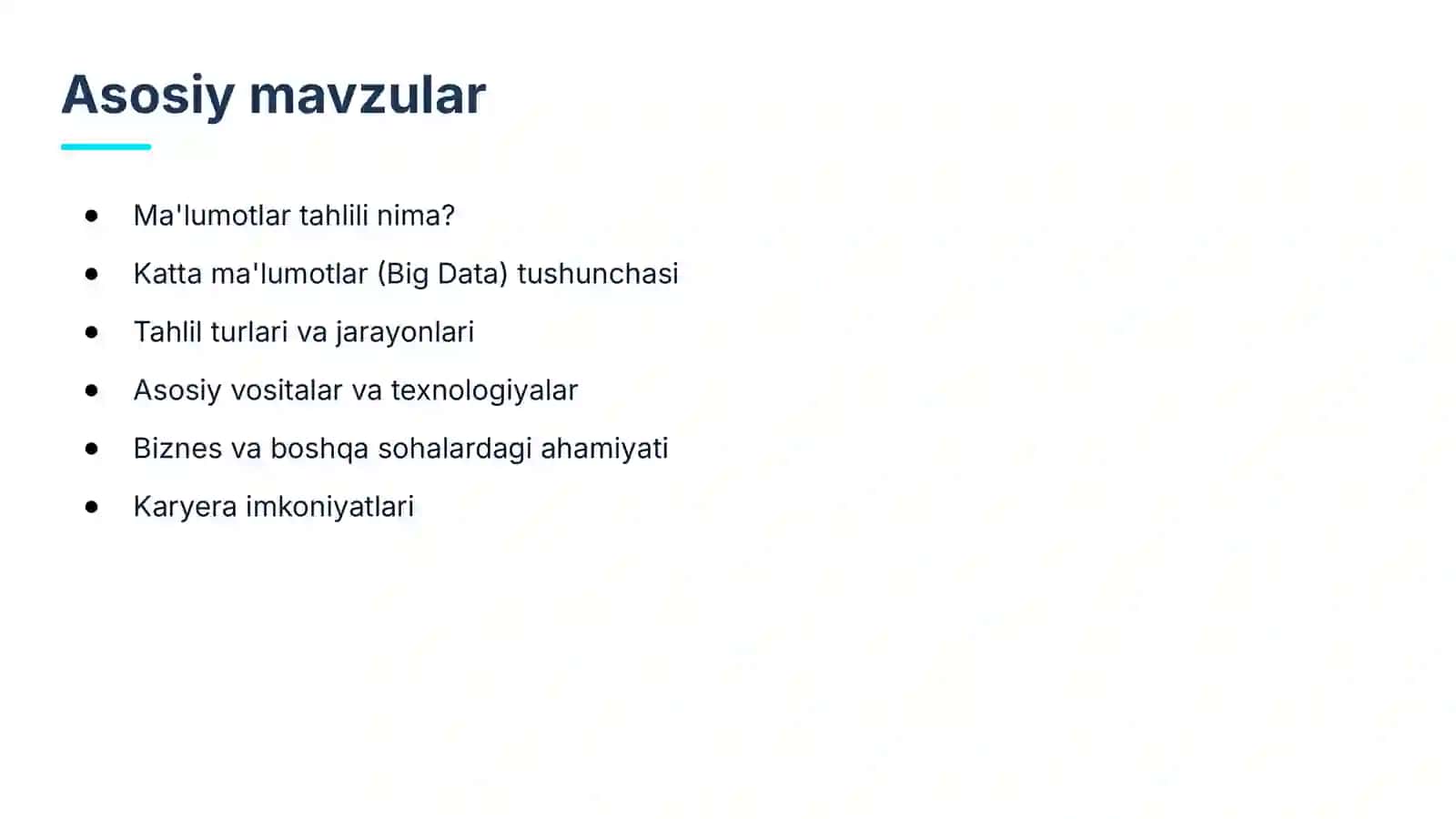 Ma'lumotlar tahlili (Data Analytics) va Big Data taqdimoti | 15 slayd 2