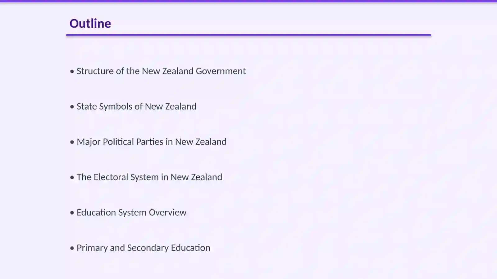 The Government, state symbols, political parties and education system of New Zealand 2
