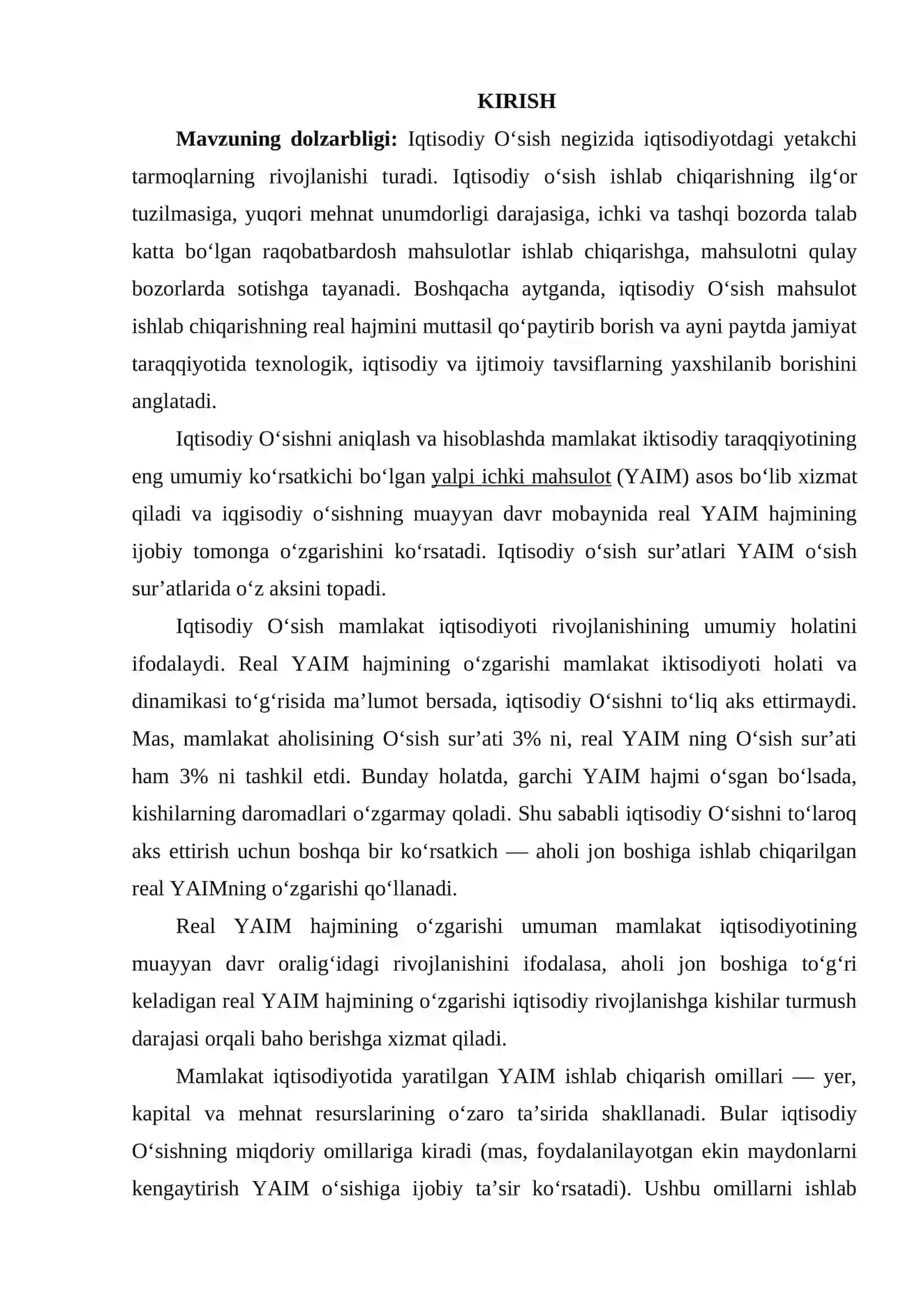 Tutash-Avlodlar Iqtisodiy O‘sish Modeli 2