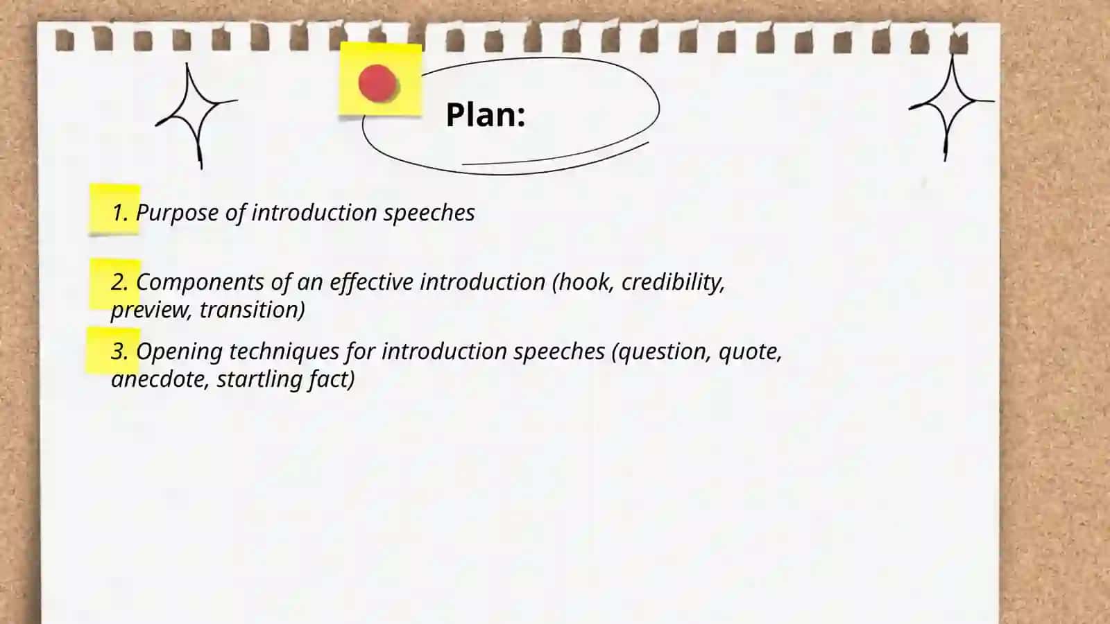 Introduction speeches 2