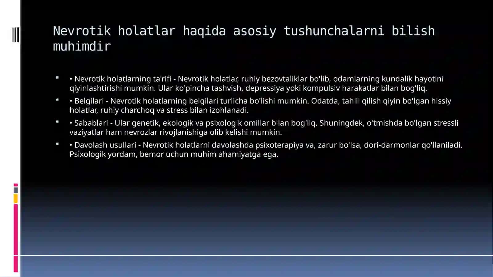 Nevrotik holatlar haqida asosiy tushuncha 2