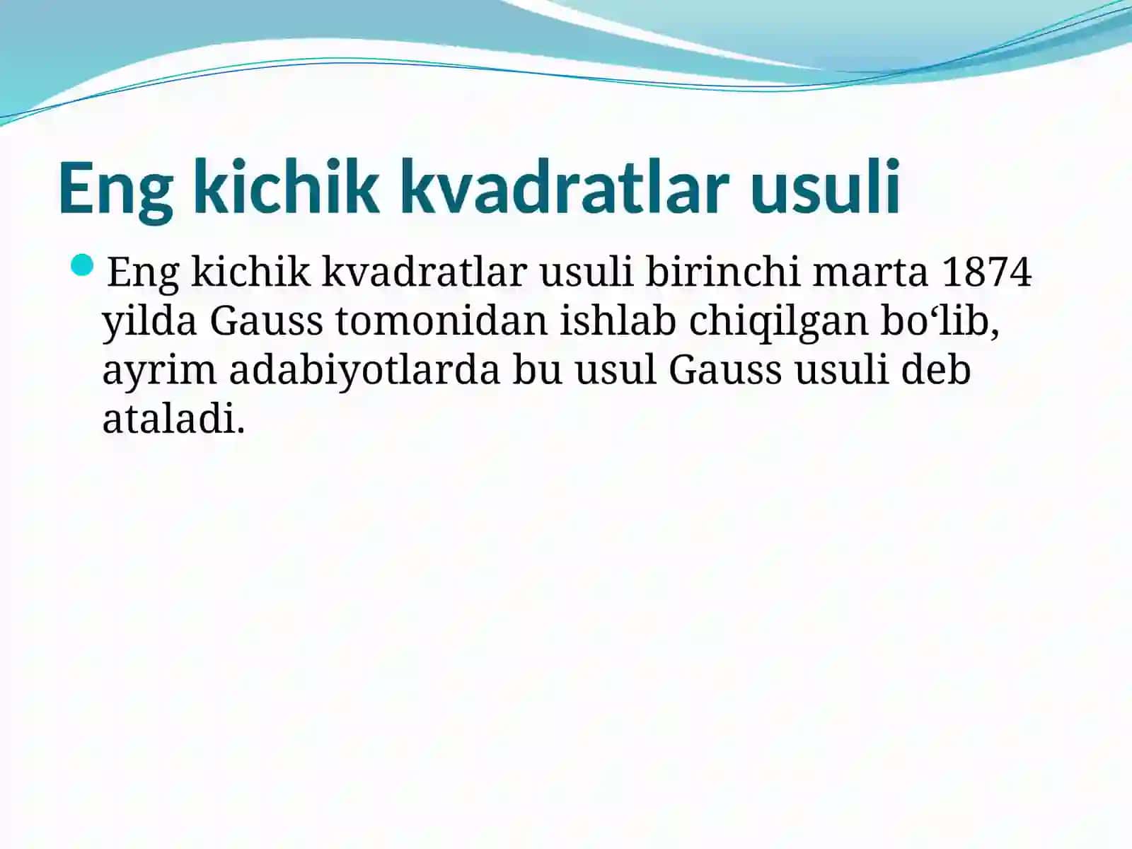 Engkichik kvadratlar usuli 2