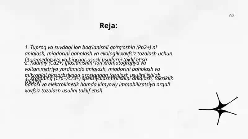 Tuproq va suvdagi ion boģlanishli ifloslovchi moddalarni aniqlash 2