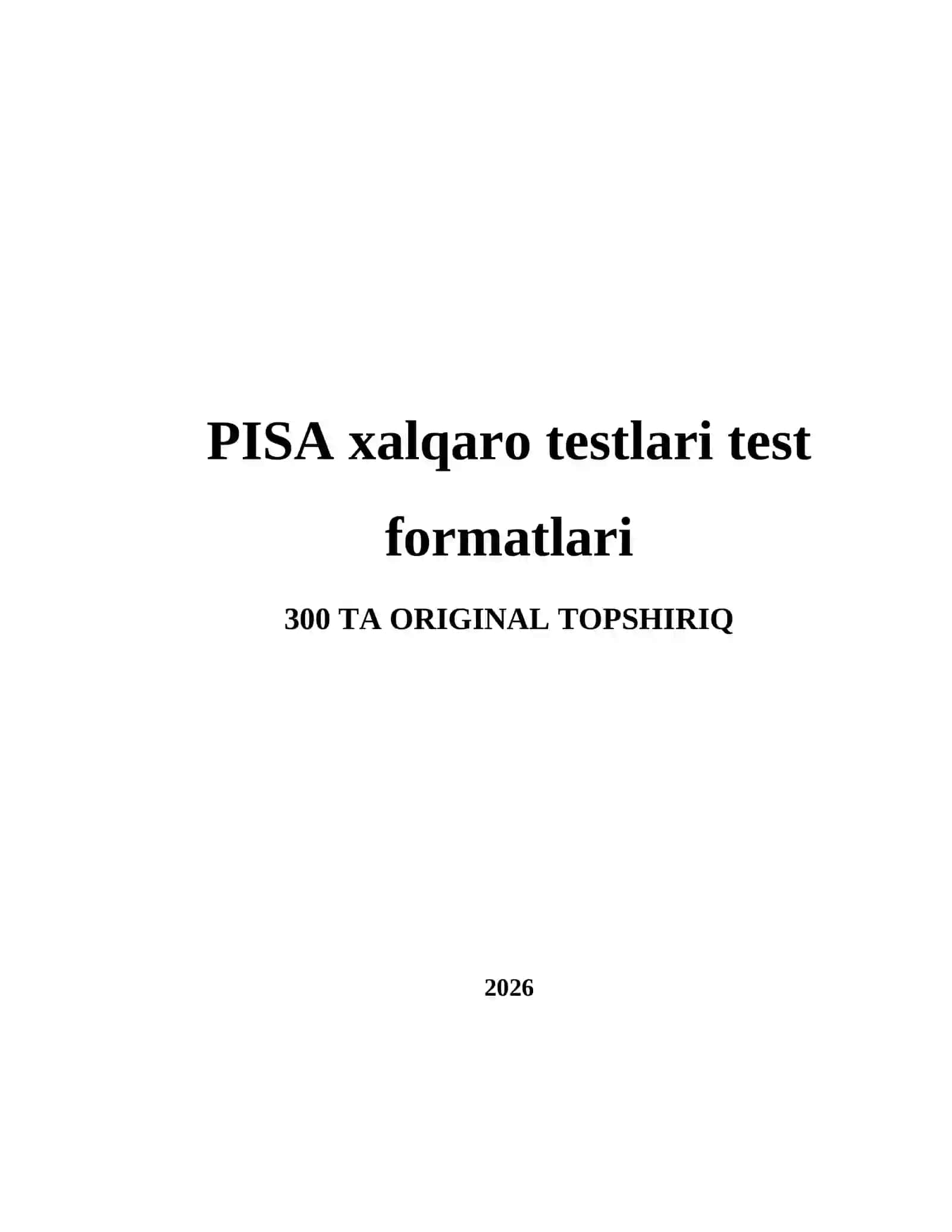 PISA xalqaro testlari test formatlari 2