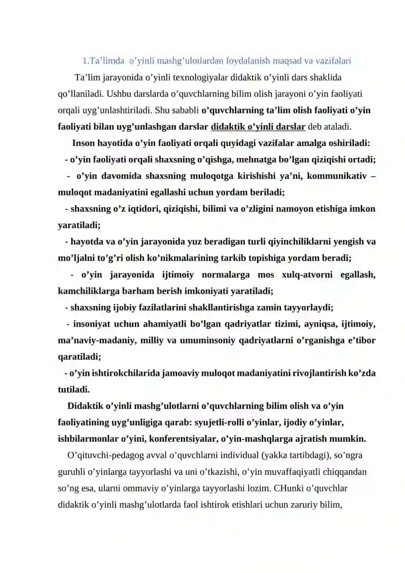 O’yinli mashg’ulotlar 2