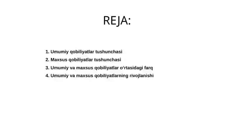 Umumiy va maxsus qobiliyatlar 2