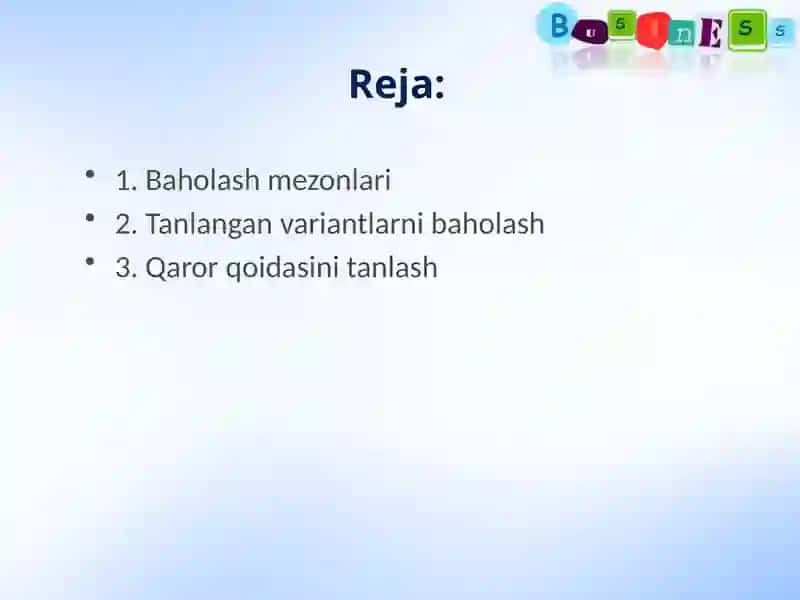 Baholash mezonlari 2