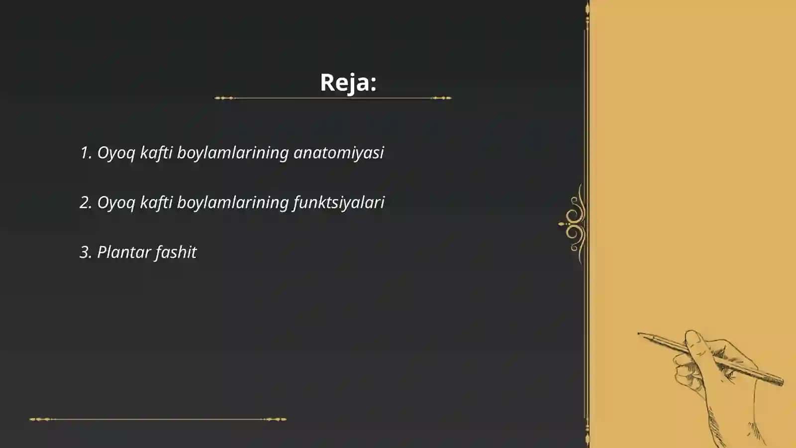 Oyoq kafti boylamlari 2