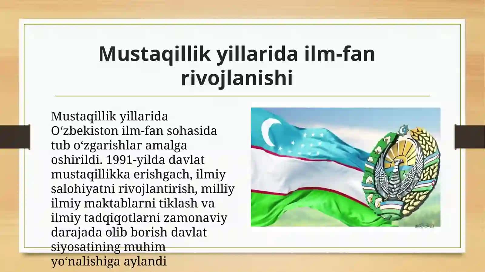 Mustaqillik yillarida ilm-fan rivojlanishi 2