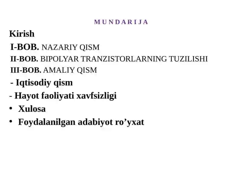 Bipolyar tranzistorlarni tadqiq etish laboratoriya stendini yaratish 2