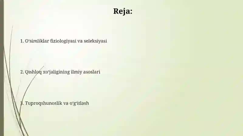 Dehqonchilikning ilmiy asoslari 2