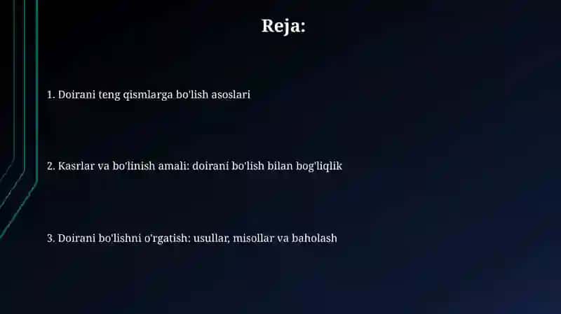 Doirani teng qismlarga bo'lish 2