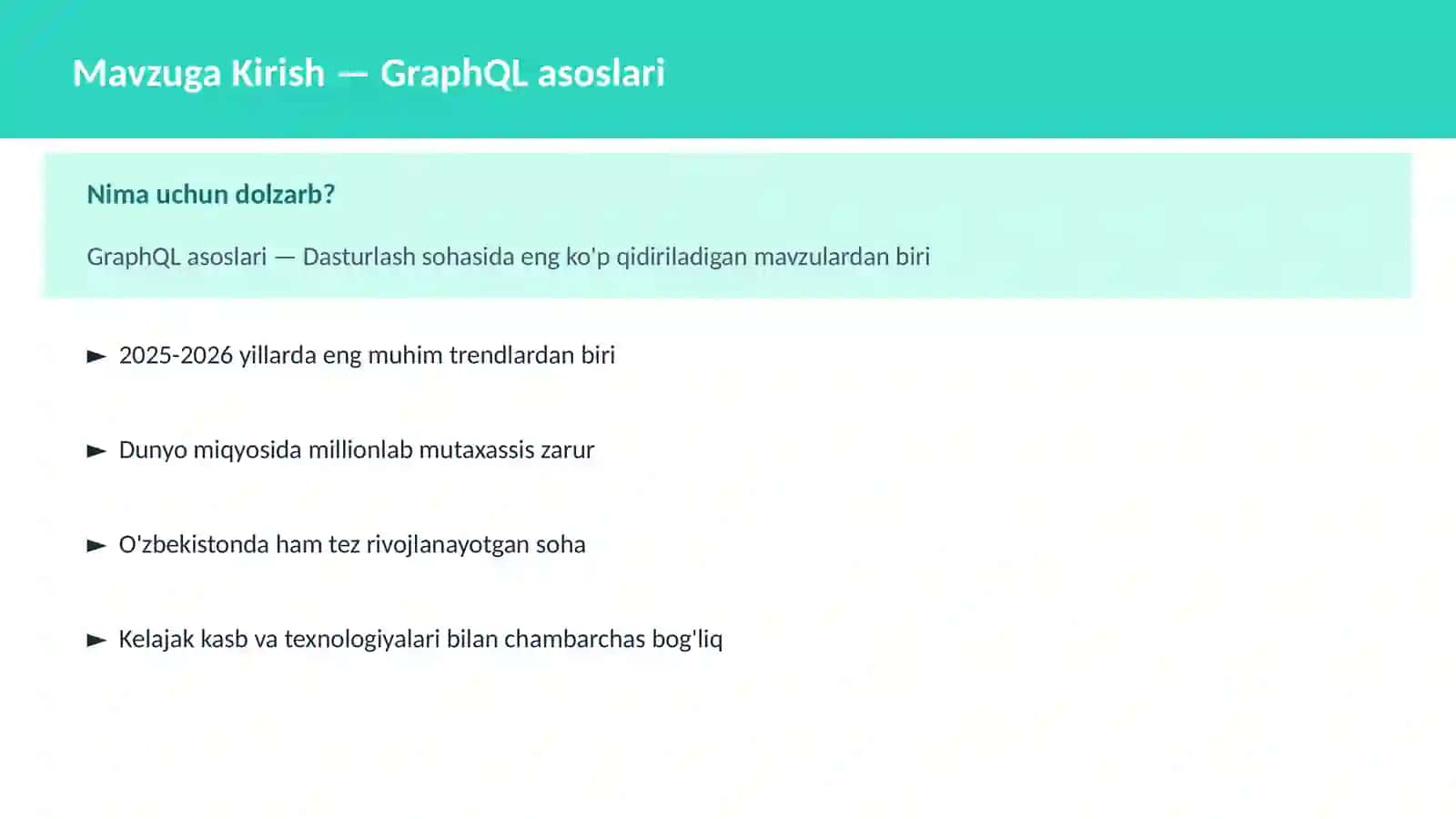 GraphQL asoslari 2