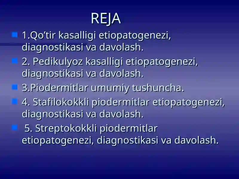 Dermatozoonozlar va Terining yiringli kasalliklari-piodermitlar 2