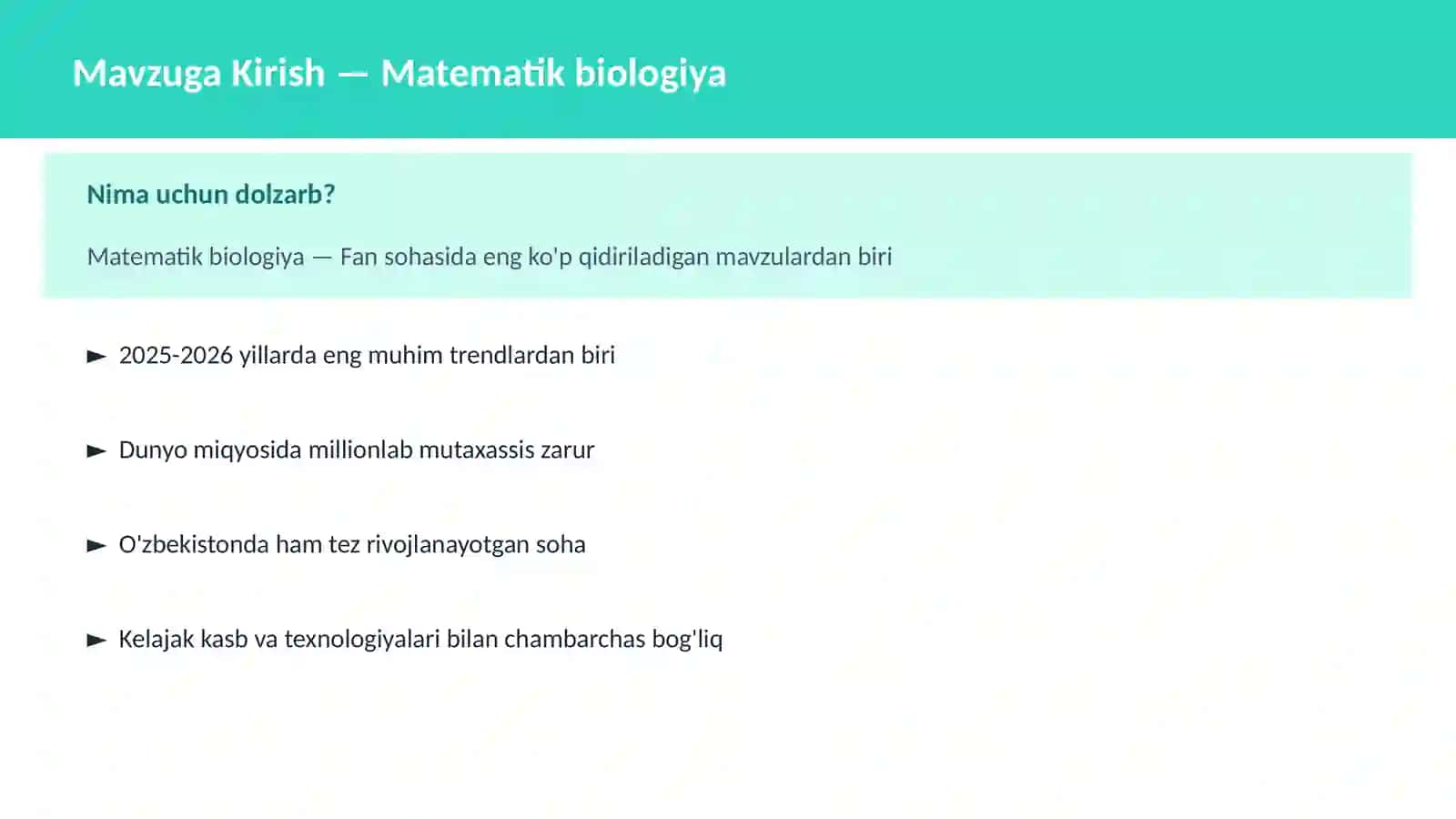 Matematik biologiya 2