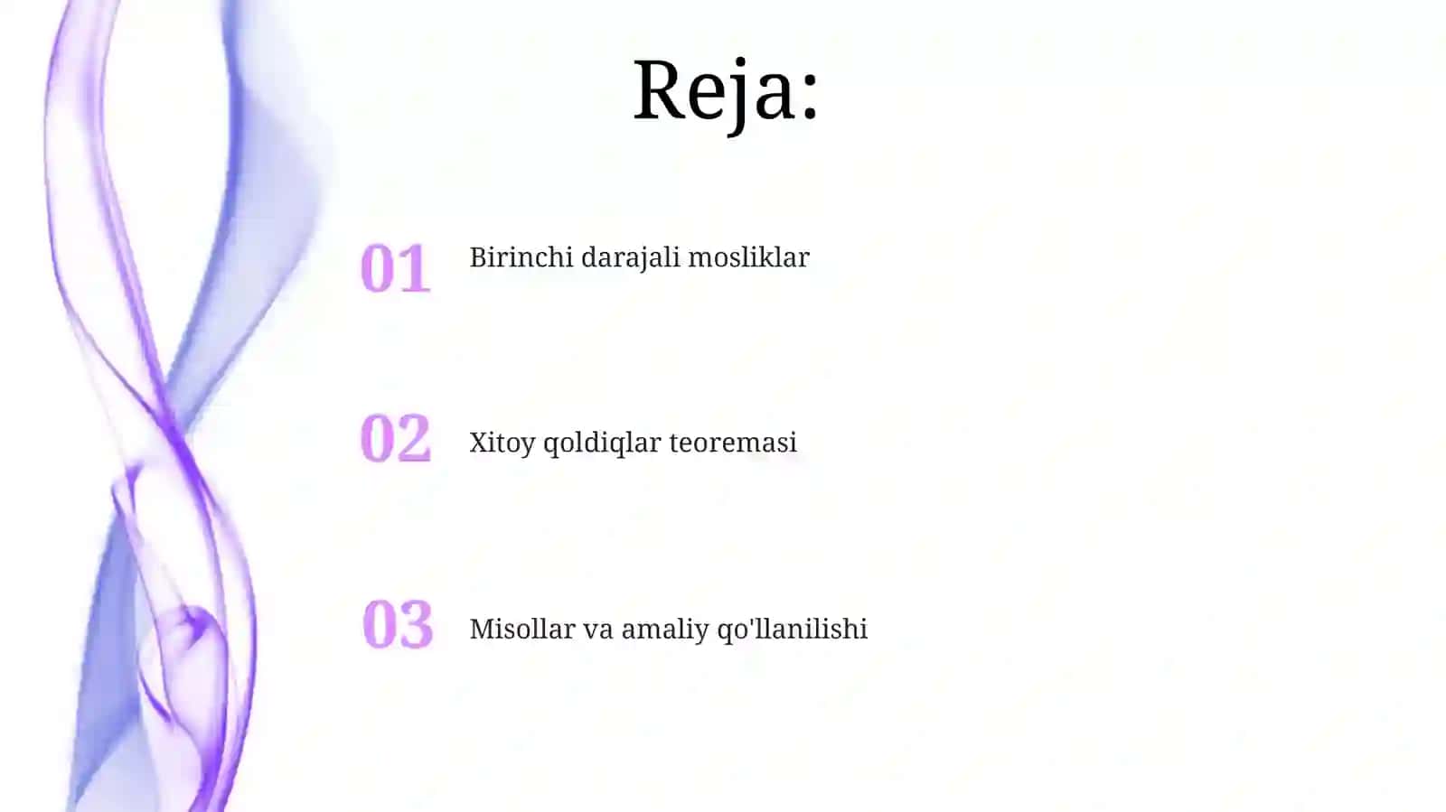 Xitoy qoldiqlar teoremasi 2