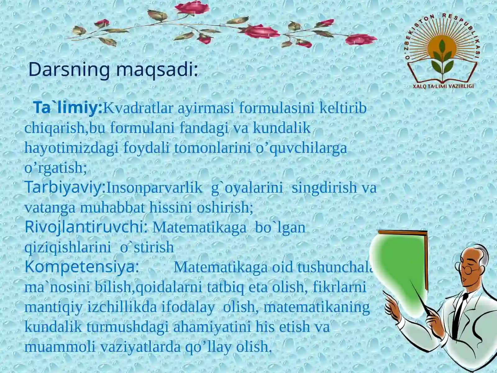 Kvadratlar ayirmasi formulasi 2