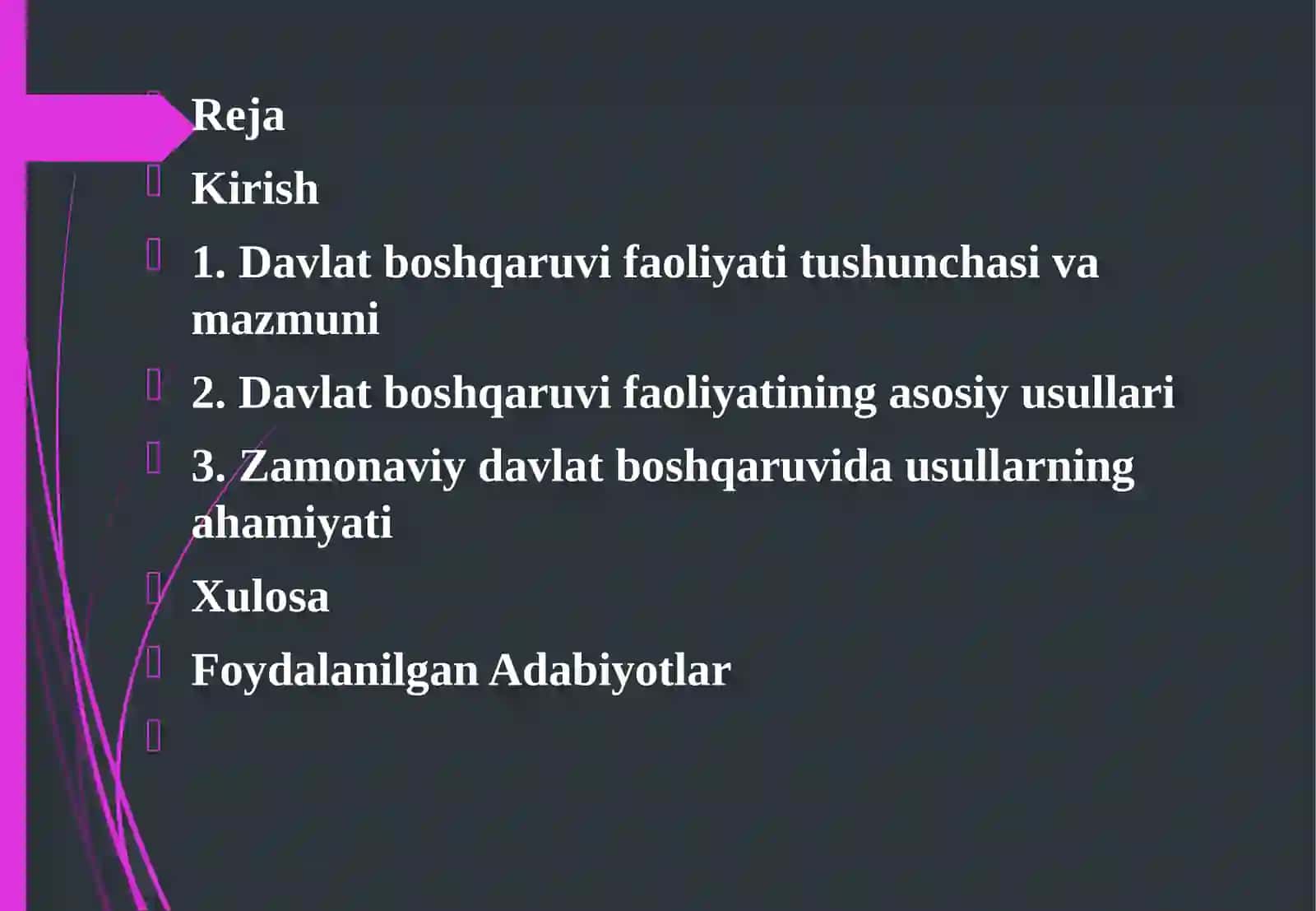 Davlat boshqaruv organlari faoliyatida boshqaruvning huquqiy va tashkiliy shakllari 2