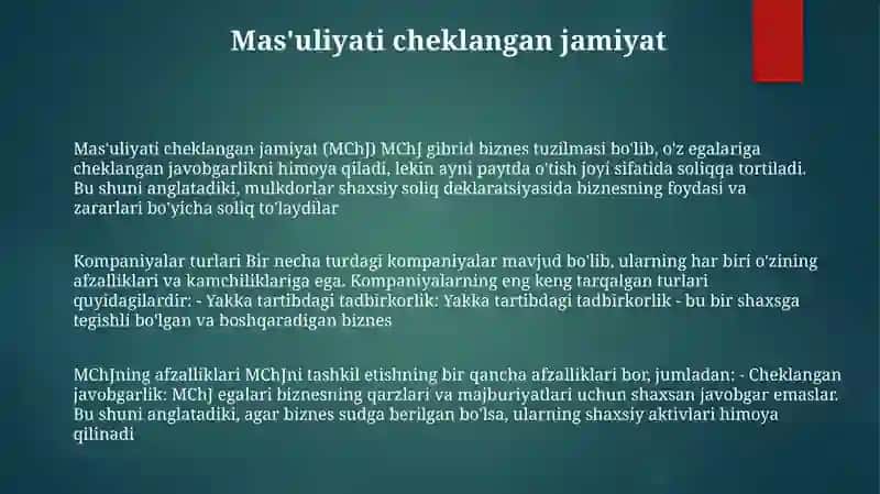 Kompaniyalar turlari 2