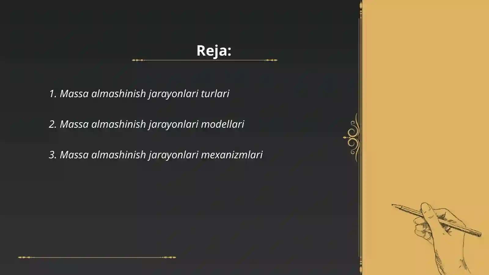 Massa almashinish jarayonlari 2