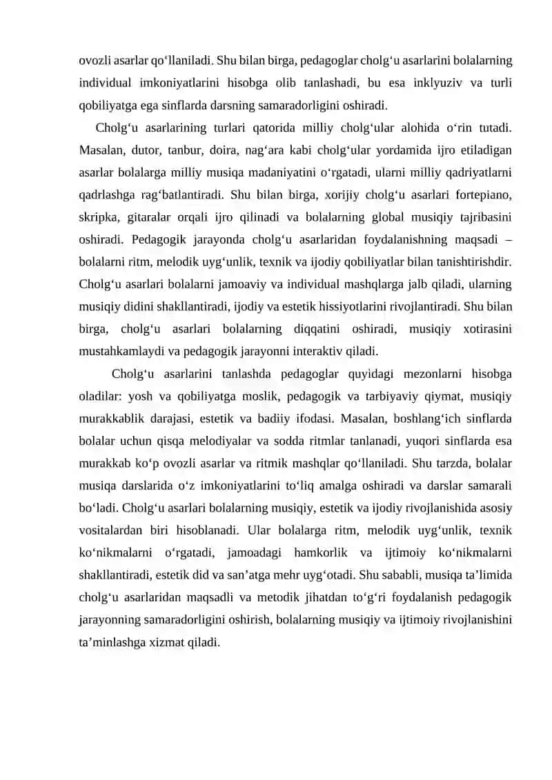 MUSIQA DARSLARIDA CHOLG‘U ASARLARIDAN FOYDALANISH 2