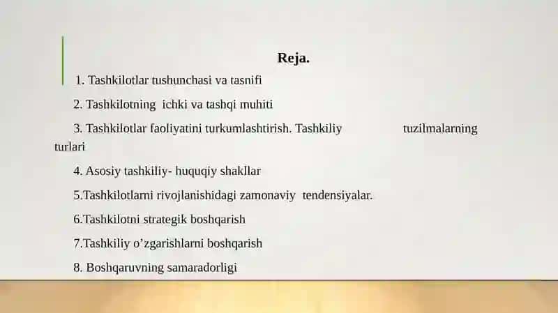 TASHKILOTLARVA ULARNI BOSHQARISH 2