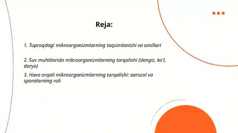 MIKROORGANIZMLARNING TABIATDA TARQALISHI 2