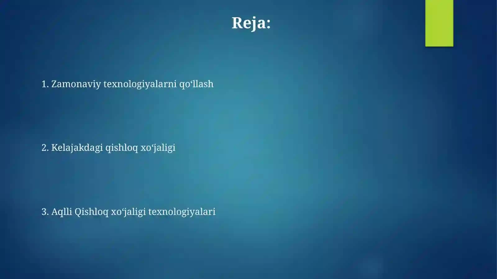 Aqlli qishloqxoʻjaligitexnikalari 2