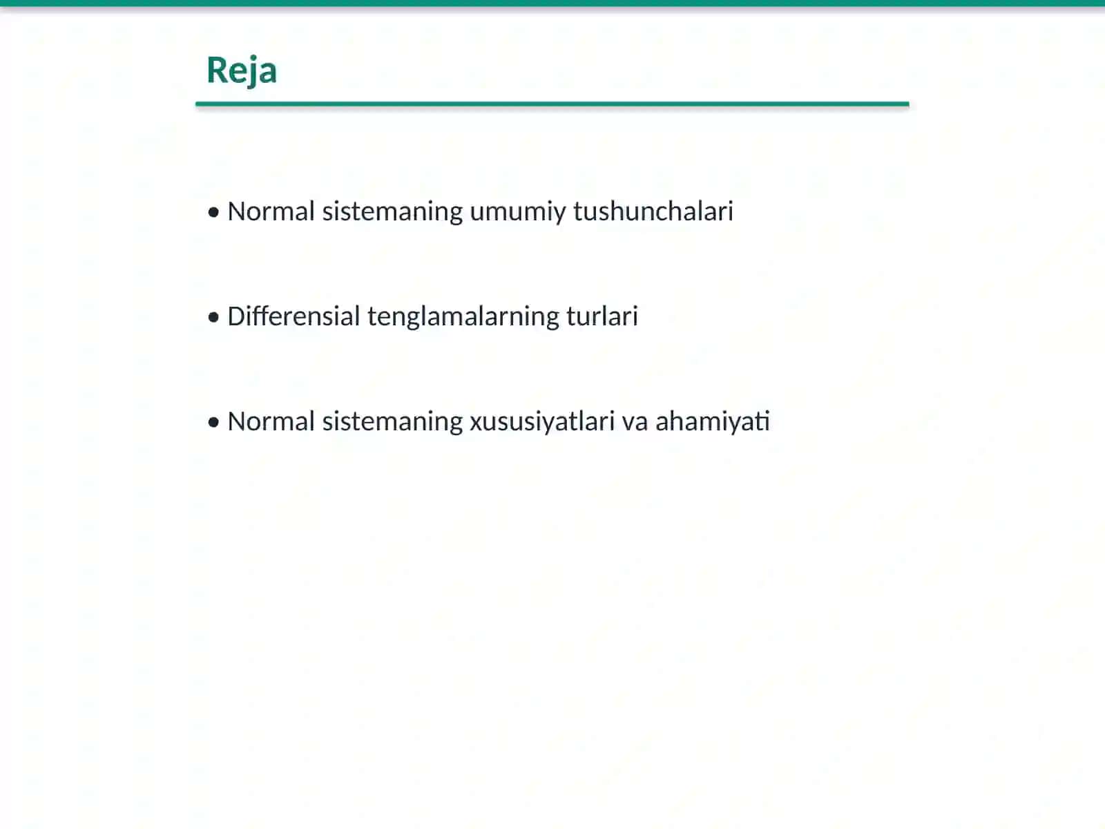 DIFFERENSIAL TENGLAMALARNING NORMAL SISTEMASI 2