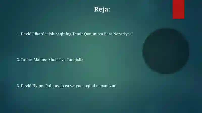 Klassik iqtisodchilar Rikardo Maltus Xyum 2