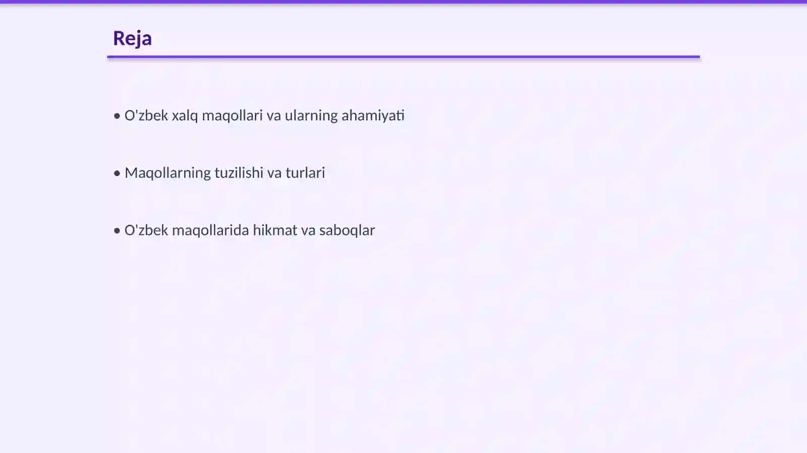 O'zbek xalq maqollari 4 "A" - sinf 2