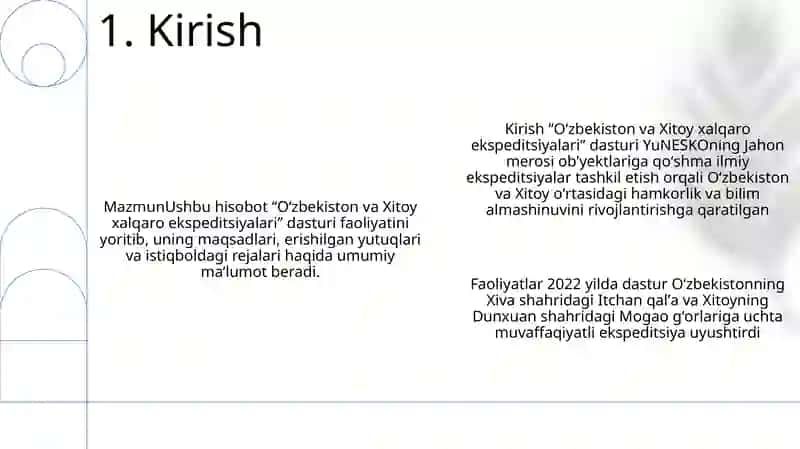 O‘zbekiston Va Xitoy Xalqaro Ekspeditsiyalari Faoliyati 2